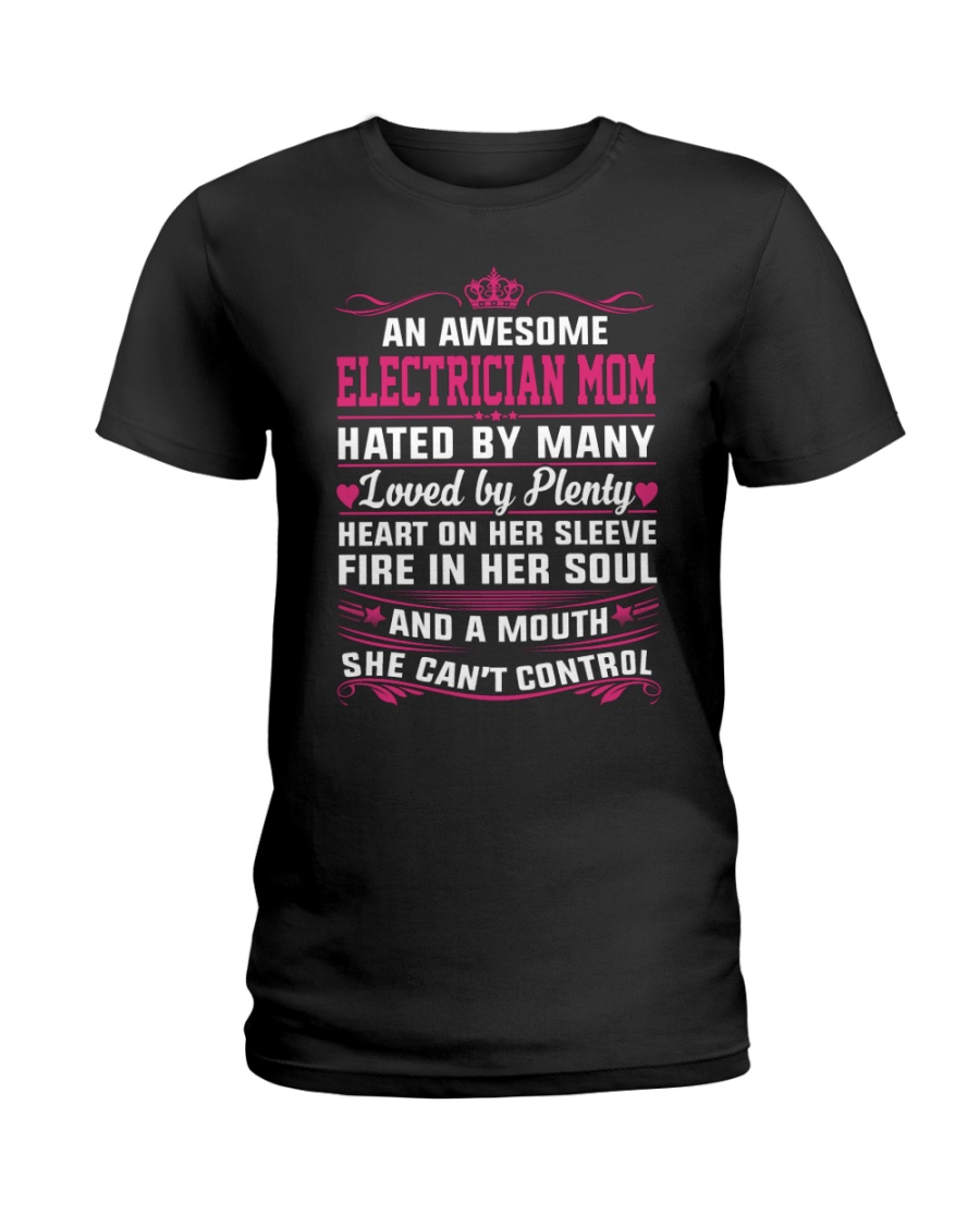 AWESOME ELECTRICIAN MOM Ladies T-Shirt