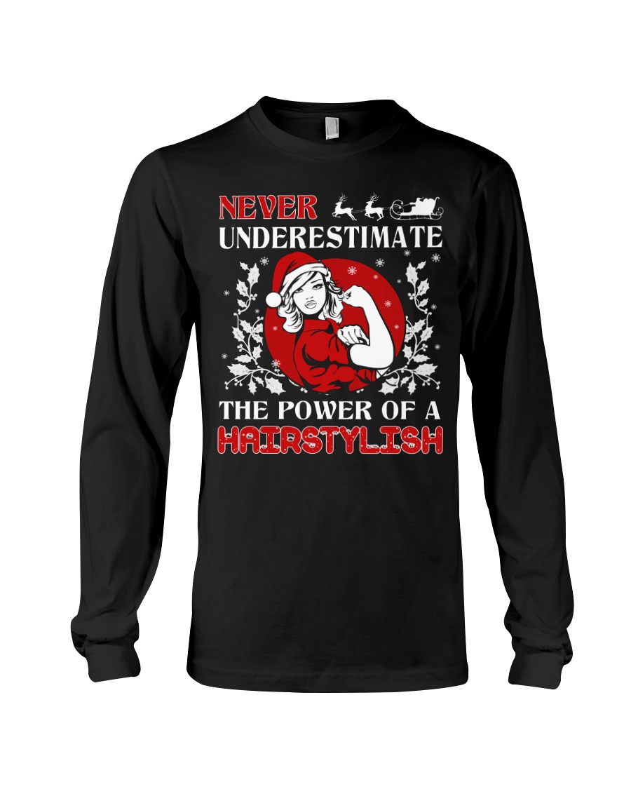 HAIRSTYLISH UGLY CHRISTMAS SWEATER HAIRSTYLIST Long Sleeve Tee