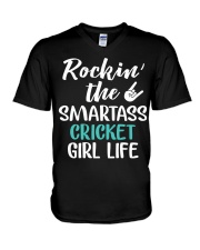 ROCKING THE SMARTASS CRICKET GIRL LIFE V-Neck T-Shirt thumbnail