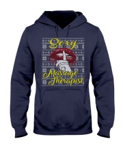 SEXY MASSAGE THERAPIST UGLY CHRISTMAS SWEATER Hooded Sweatshirt thumbnail