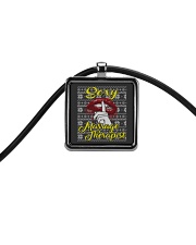 SEXY MASSAGE THERAPIST UGLY CHRISTMAS SWEATER Cord Rectangle Necklace thumbnail