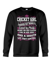 CRICKET GIRL HATED BY MANY LOVED BY PLENTY Crewneck Sweatshirt thumbnail