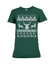 REINDEER UGLY CHRISTMAS SWEATER REINDEER XMAS GIFT Premium Fit Ladies Tee thumbnail