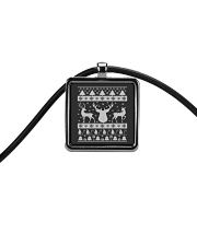 REINDEER UGLY CHRISTMAS SWEATER REINDEER XMAS GIFT Cord Rectangle Necklace thumbnail