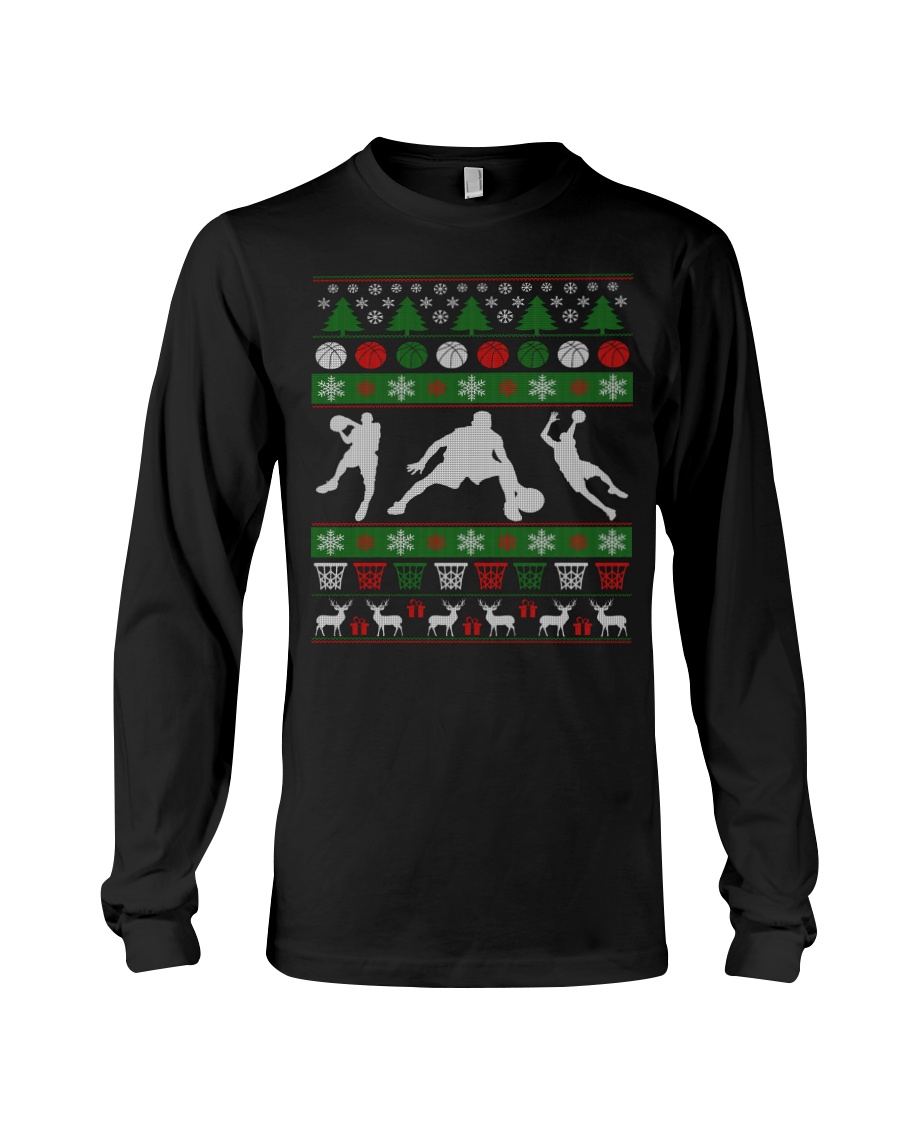 BASKETBALL GUY UGLY CHRISTMAS SWEATER Long Sleeve Tee