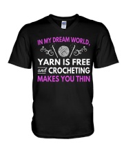 CROCHETING MAKES YOU THIN FUNNY CROCHET V-Neck T-Shirt thumbnail