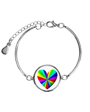 valentine heart rainbow 3D Metallic Circle Bracelet thumbnail