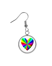 valentine heart rainbow 3D Circle Earrings thumbnail