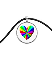 valentine heart rainbow 3D Cord Circle Necklace thumbnail