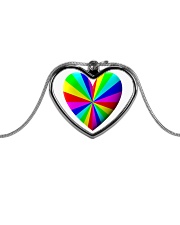 valentine heart rainbow 3D Metallic Heart Necklace front