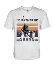 Id rather be skiing V-Neck T-Shirt tile