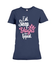Eat Sleep Yoga Repeat Premium Fit Ladies Tee tile
