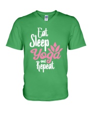 Eat Sleep Yoga Repeat V-Neck T-Shirt tile