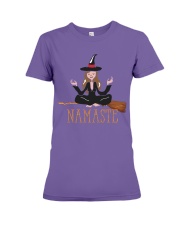 Yoga on broom Premium Fit Ladies Tee tile