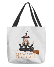 Yoga on broom All-Over Tote tile