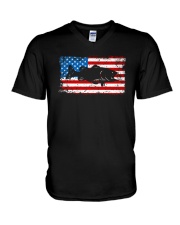 Patriotic Bass Fishing T-Shirt V-Neck T-Shirt thumbnail