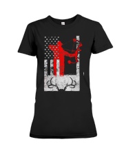 Deer Hunting Flag T-Shirts Premium Fit Ladies Tee thumbnail