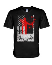 Deer Hunting Flag T-Shirts V-Neck T-Shirt thumbnail