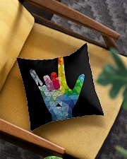 ASL Love Hand Art Square Pillowcase aos-pillow-square-front-lifestyle-07