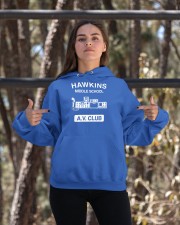 Hawkins Middle School Av Club Hoodie Hooded Sweatshirt apparel-hooded-sweatshirt-lifestyle-05