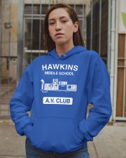 Hawkins Middle School Av Club Hoodie Hooded Sweatshirt apparel-hooded-sweatshirt-lifestyle-08