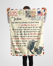 FBL10072C To Joshua Mom Letter Family Small Fleece Blanket - 30" x 40" aos-coral-fleece-blanket-30x40-lifestyle-front-14