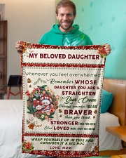 BL10006 - Beloved Daughter Vintage Christmas Small Fleece Blanket - 30" x 40" aos-coral-fleece-blanket-30x40-lifestyle-front-09