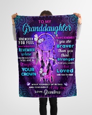 BL10061 - Granddaughter Butterfly Night Grandma Small Fleece Blanket - 30" x 40" aos-coral-fleece-blanket-30x40-lifestyle-front-14
