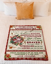 BL10022 - Beloved Granddaughter Vintage Christmas Small Fleece Blanket - 30" x 40" aos-coral-fleece-blanket-30x40-lifestyle-front-04