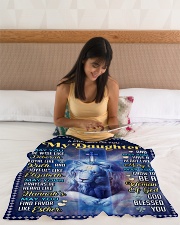 JES10060BL - A Prayer For Daughter Small Fleece Blanket - 30" x 40" aos-coral-fleece-blanket-30x40-lifestyle-front-12