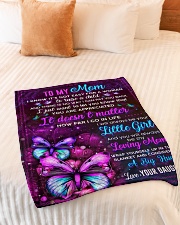 BL10103 - Mom Butterfly Night Daughter Love Small Fleece Blanket - 30" x 40" aos-coral-fleece-blanket-30x40-lifestyle-front-01