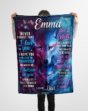 BL10056N - To My Emma Dad Letter Small Fleece Blanket - 30" x 40" aos-coral-fleece-blanket-30x40-lifestyle-front-14