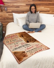 BL10011 - My Daughter Lion Dad Letter Small Fleece Blanket - 30" x 40" aos-coral-fleece-blanket-30x40-lifestyle-front-08