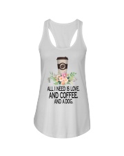 ALL I NEED IS LOVE AND COFFE AND A DOG Ladies Flowy Tank tile