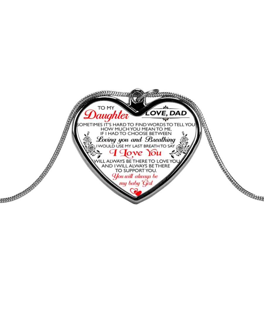 HQD My Baby Girl Necklace Metallic Heart Necklace