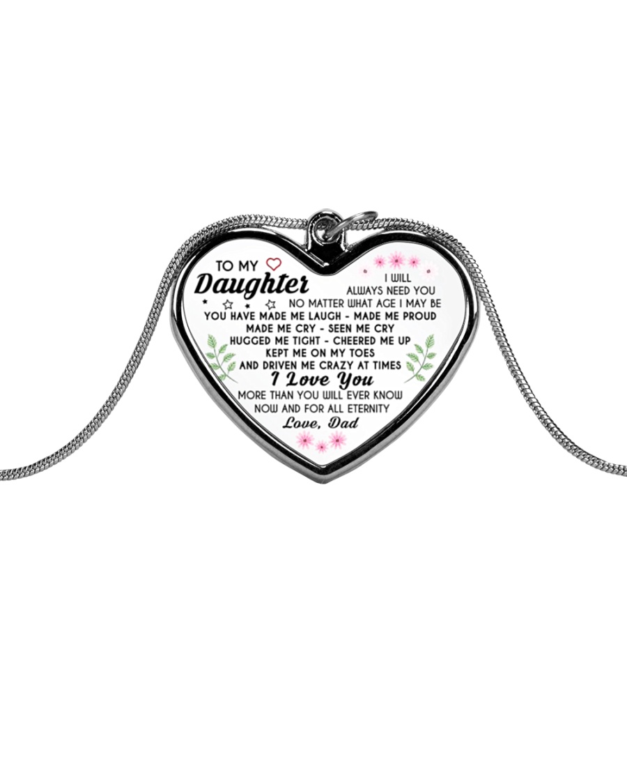 HQD Love You Necklace Metallic Heart Necklace