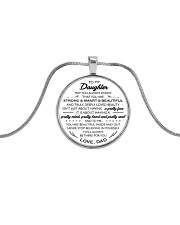 HQD To My Daughter Circle Metallic Circle Necklace front