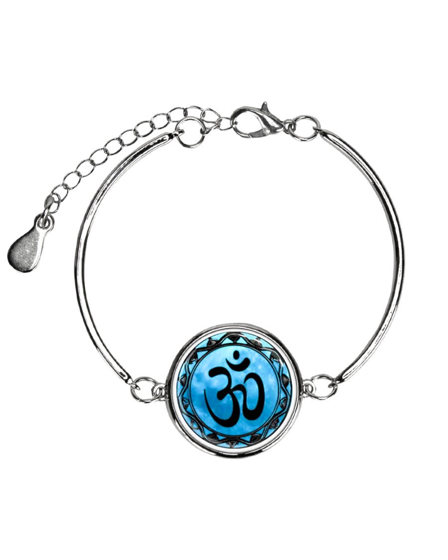 Yoga A97 Blue Om Metallic Circle Bracelet