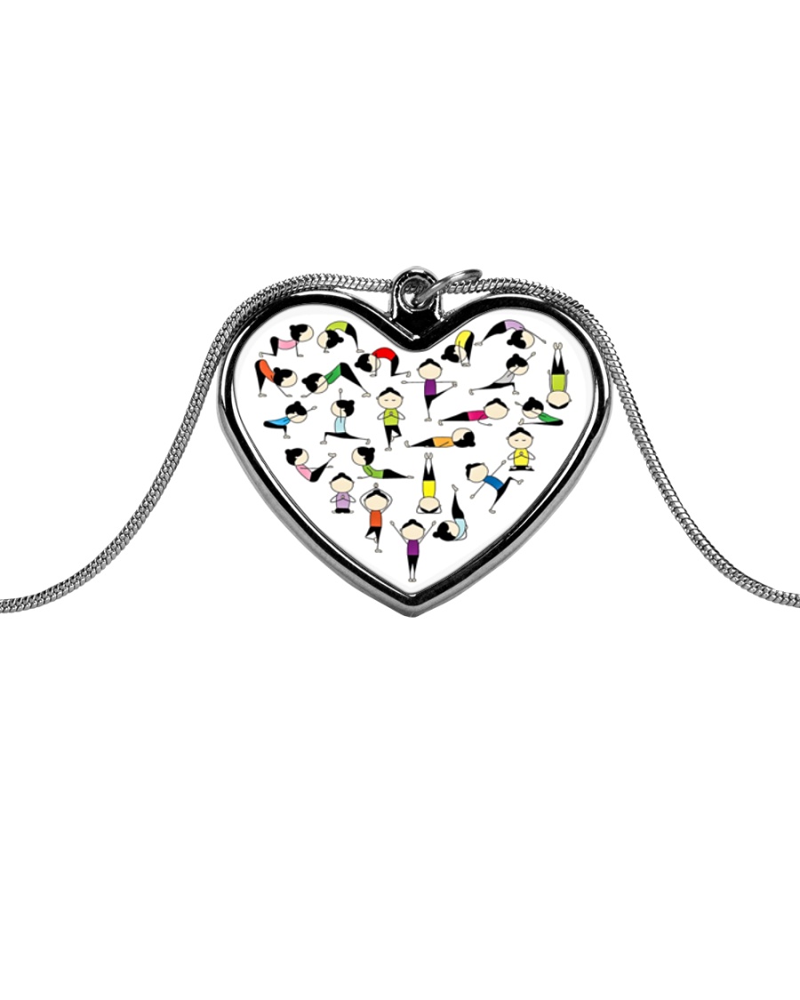 Yoga Positions Heart Metallic Heart Necklace