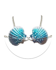 A97 Seashells Blue Bra Full Circle Coaster thumbnail