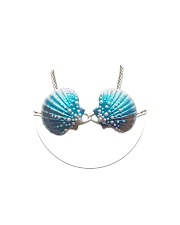 A97 Seashells Blue Bra Full Circle Magnet thumbnail