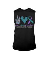 Suicide Prevention Awareness Peace Love Sleeveless Tee tile