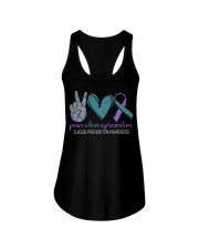 Suicide Prevention Awareness Peace Love Ladies Flowy Tank tile