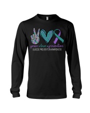 Suicide Prevention Awareness Peace Love Long Sleeve Tee tile