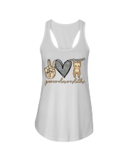 Gift For Sloth Lover Peace Love Sloths Ladies Flowy Tank tile