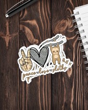 Gift For Sloth Lover Peace Love Sloths Sticker - 6 pack (Vertical) aos-sticker-6-pack-vertical-lifestyle-front-05