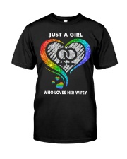 LGBT Pride Gift Just A Girl Who Loves Her Wifey Premium Fit Mens Tee tile