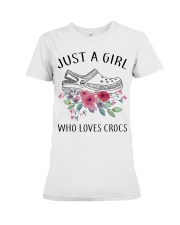 Crocs Gift Just A Girl Who Loves Crocs Premium Fit Ladies Tee tile