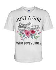 Crocs Gift Just A Girl Who Loves Crocs V-Neck T-Shirt tile