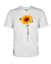 Mutiple Sclerosis Awareness Warrior Sunflower V-Neck T-Shirt tile